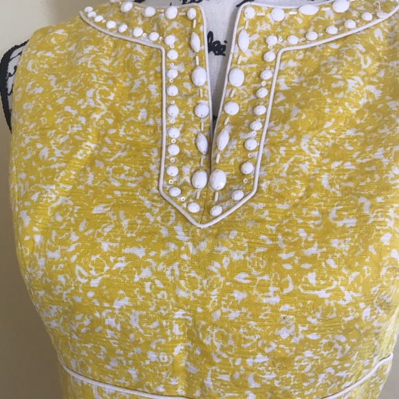 Tahari Embellished Yellow Dress - Picture 2 of 5
